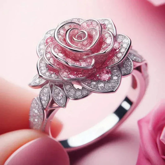 Anillo Exótico Floral en Plata