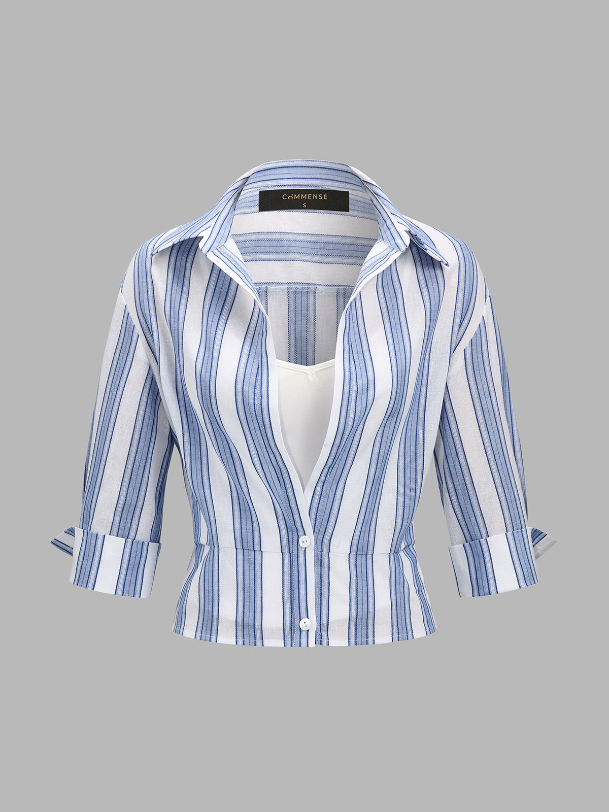 Conjunto de dos piezas: camisa a rayas y top de tirantes