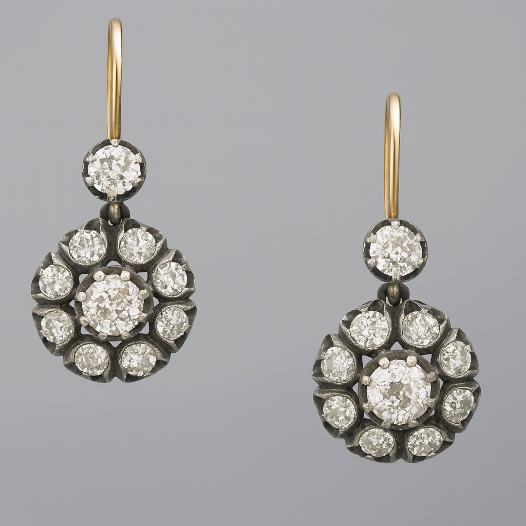 Pendientes Largos Vintage con Piedras Preciosas