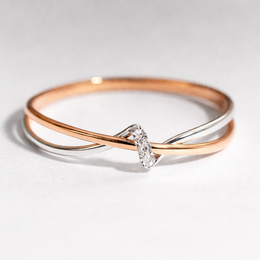Anillo Vintage Trenzado en Oro y Plata