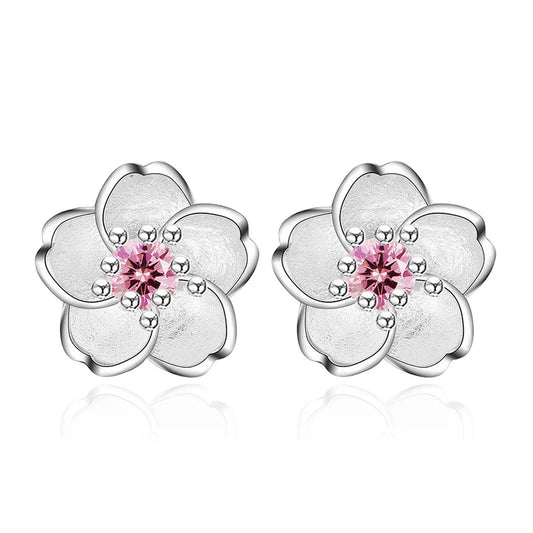 Pendientes de Botón Floral con Zircones
