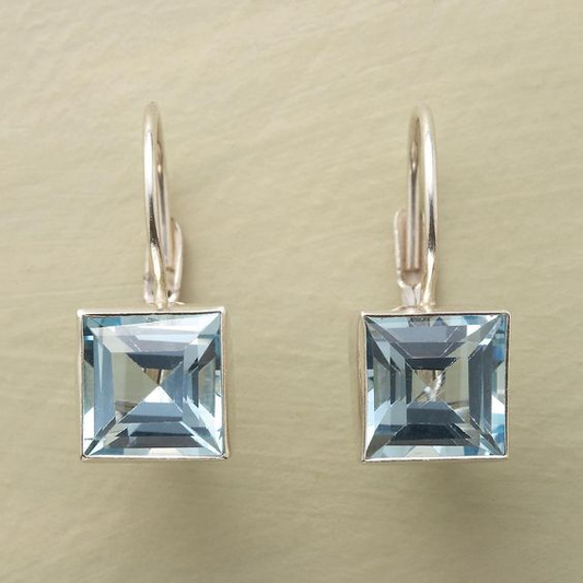 Pendientes Atemporales en Cristal Azul Harvest
