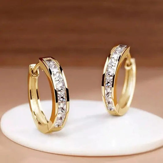 Pendientes de Aro Chic en Oro y Cristal