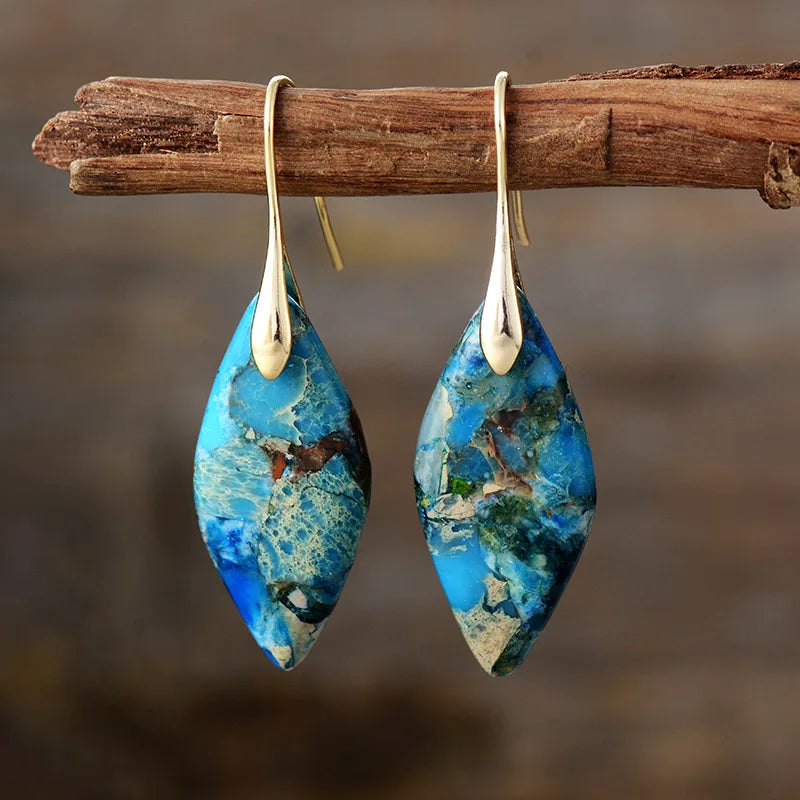 Pendientes en Gota con Piedra Natural