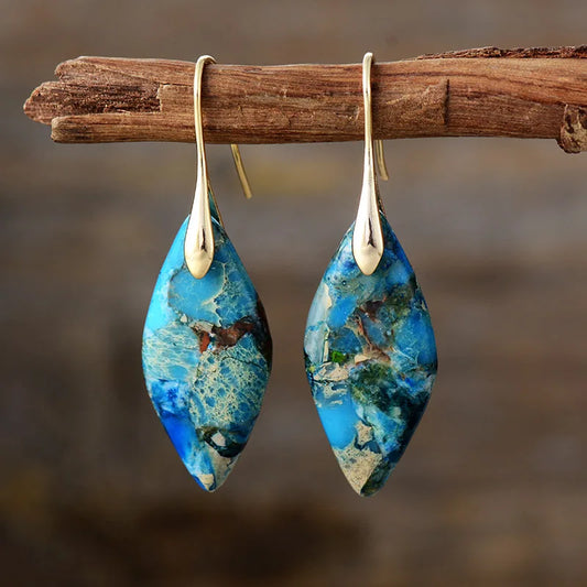 Pendientes en Gota con Piedra Natural